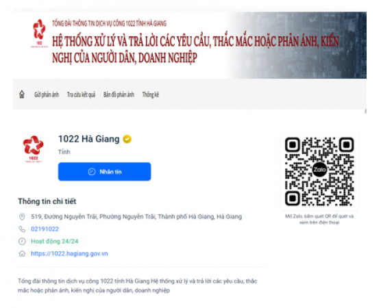0219.1022 Tổng đài thông tin dịch vụ công tỉnh Hà Giang